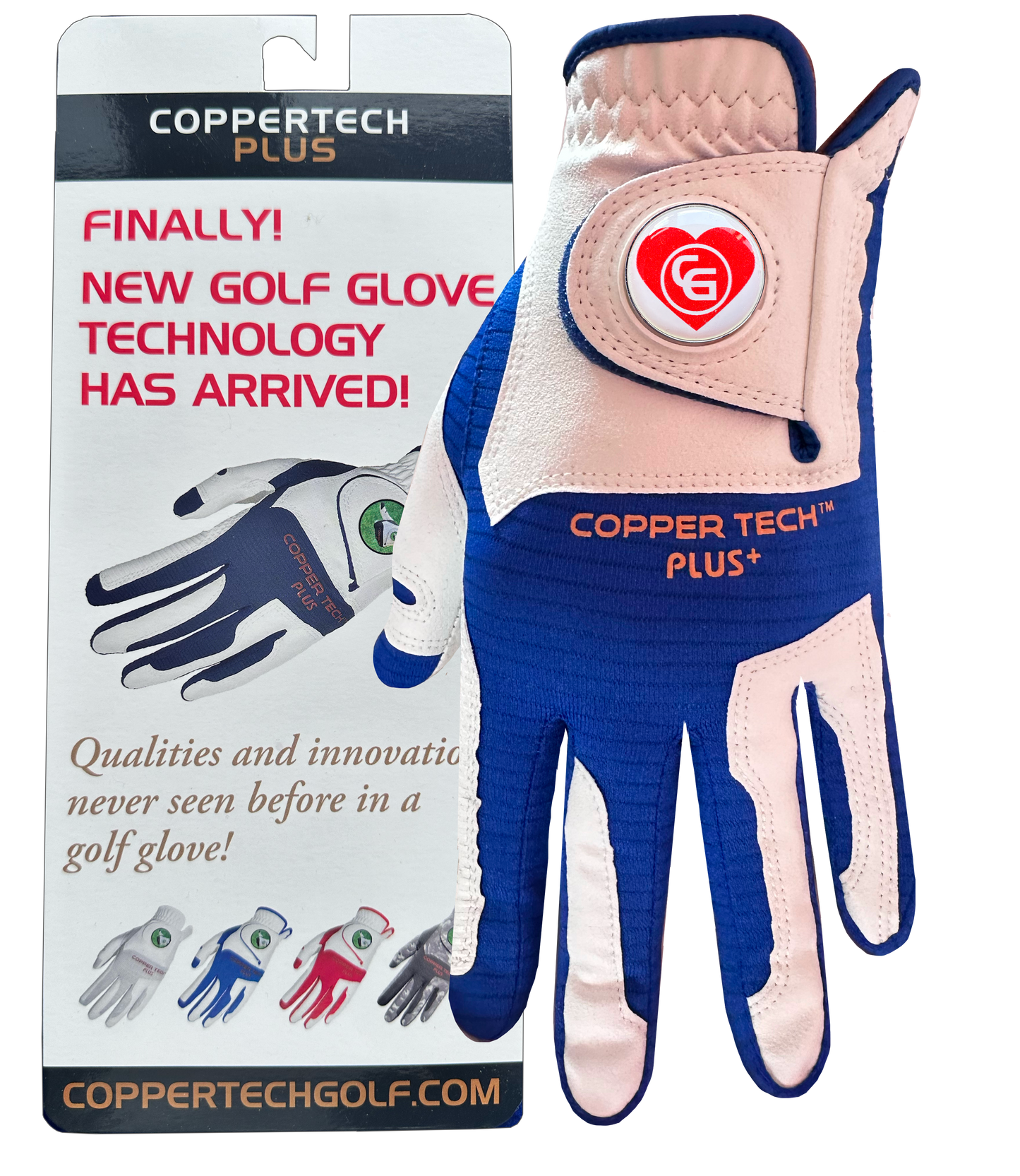 'Love to Glove You' Special White/Royal Blue Coppertech Plus Glove