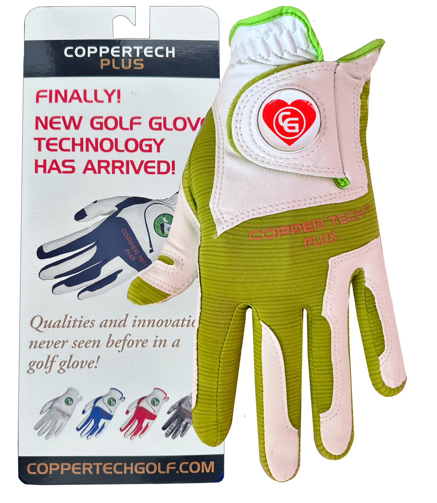 'Love to Glove You' Special White/Lime Coppertech Plus Glove