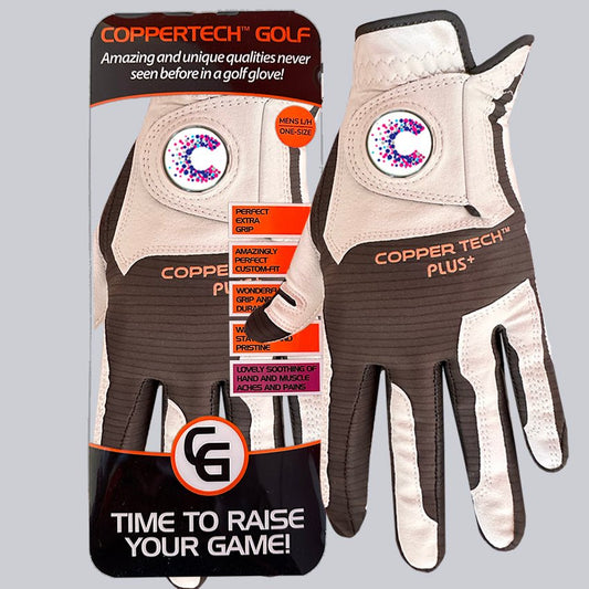 CANCER RESEARCH UK CHARITY WHITE/GREY COPPERTECH PLUS PREMIER GRIP GOLF GLOVE