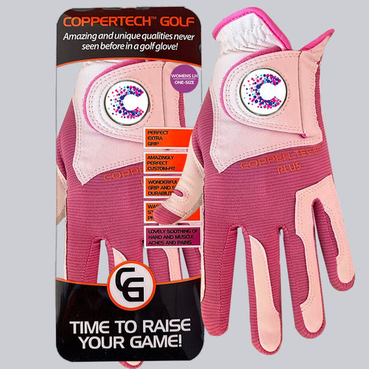 CANCER RESEARCH UK CHARITY WHITE/PINK COPPERTECH PLUS PREMIER GRIP GOLF GLOVE