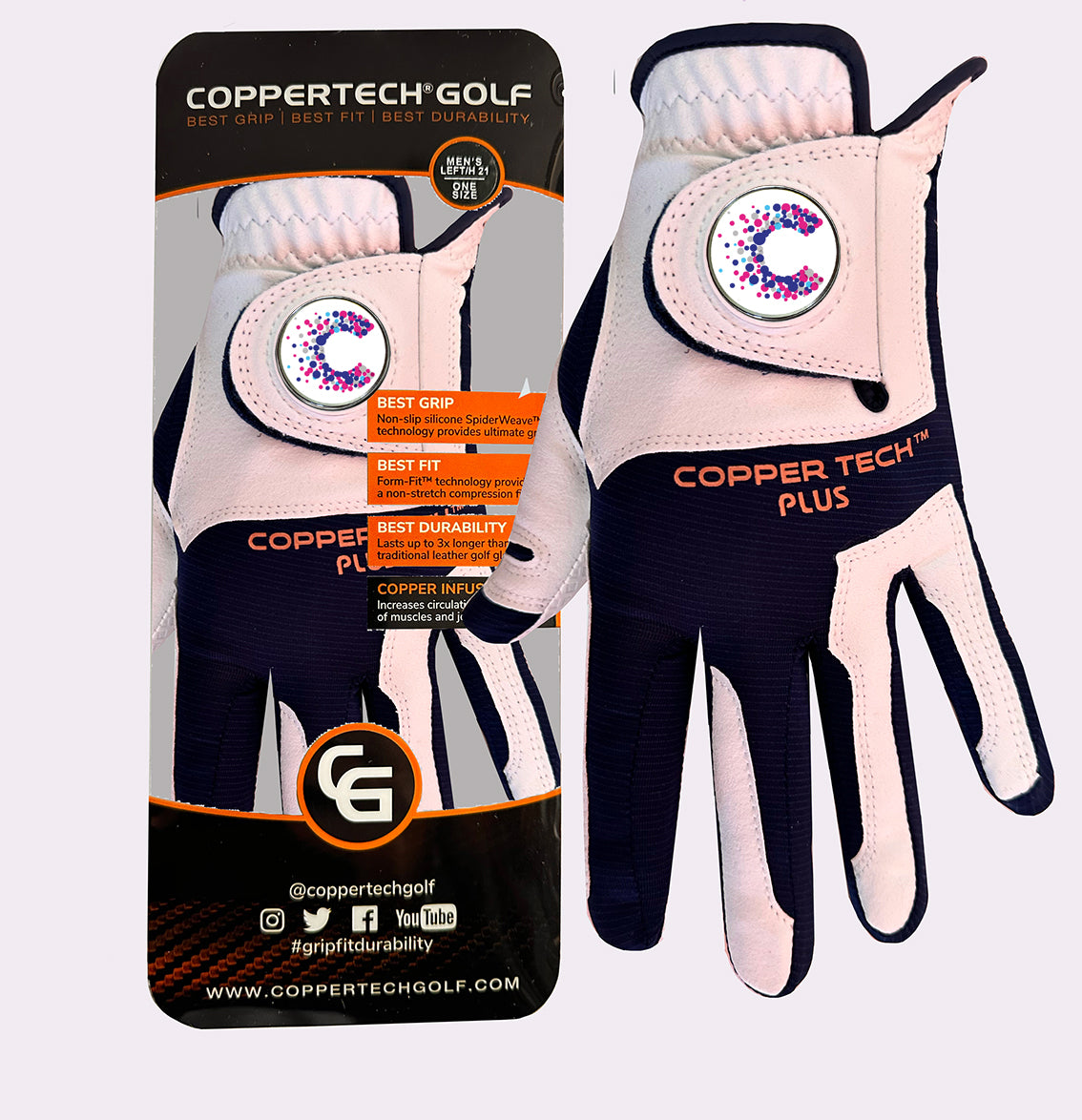 CANCER RESEARCH UK CHARITY WHITE/NAVY GOLF GLOVE