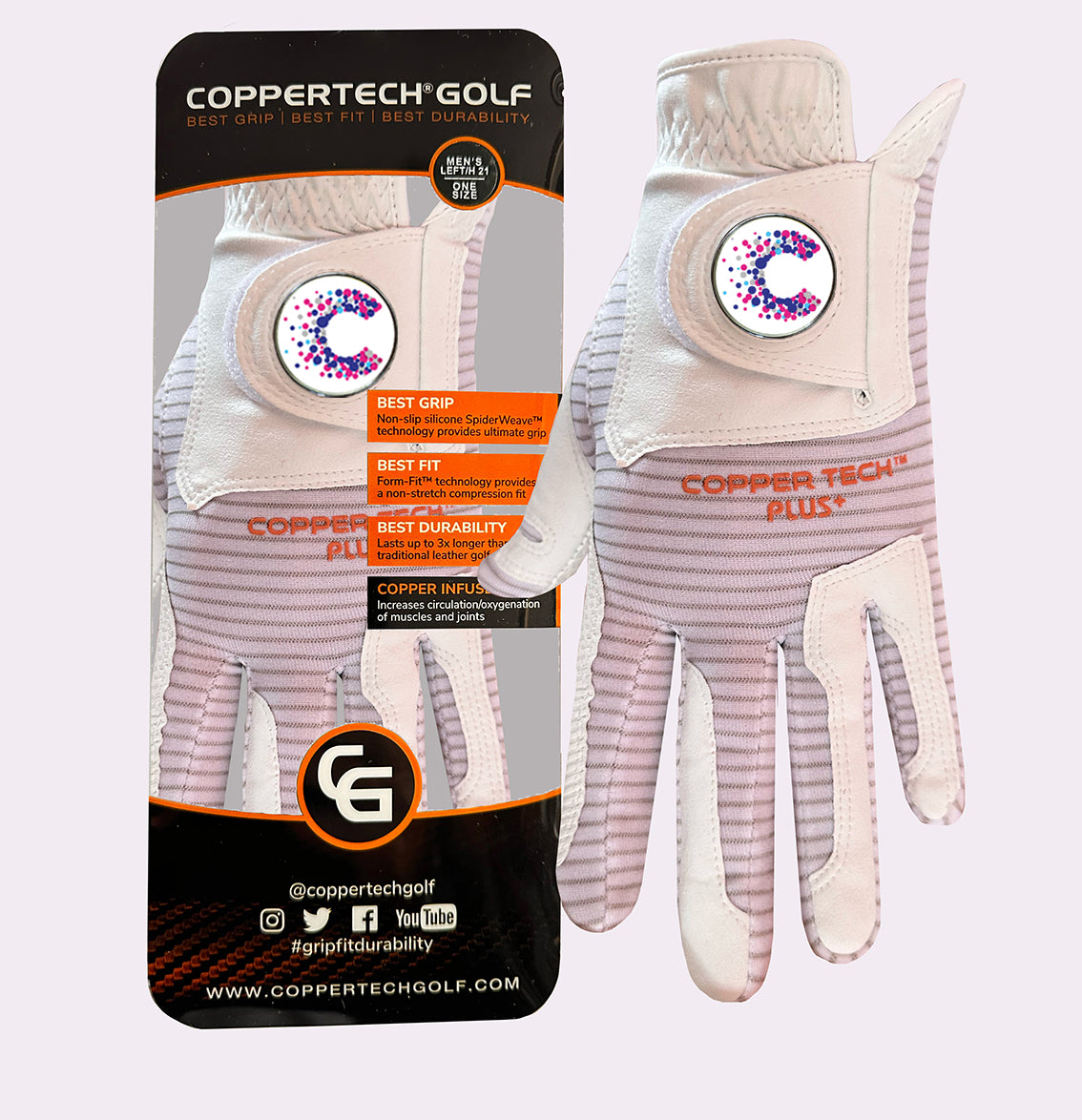 CANCER RESEARCH UK CHARITY WHITE/WHITE GOLF GLOVE