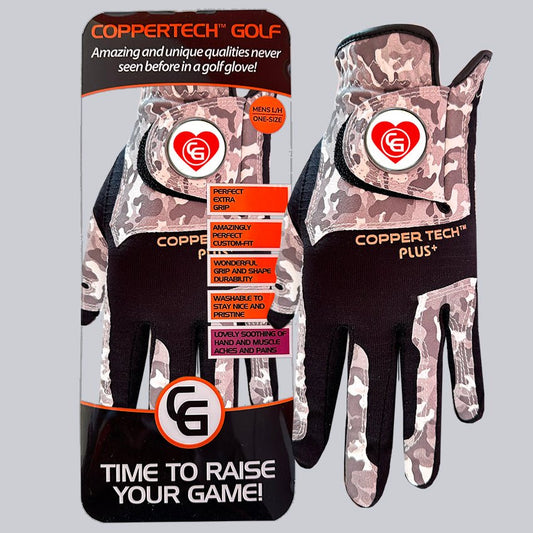 'LOVE TO GLOVE YOU' SPECIAL CAMOUFLAGE COPPERTECH PLUS PERFECT GRIP GOLF GLOVE