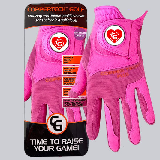 'LOVE TO GLOVE YOU' SPECIAL PINK COPPERTECH PLUS PERFECT GRIP GOLF GLOVE