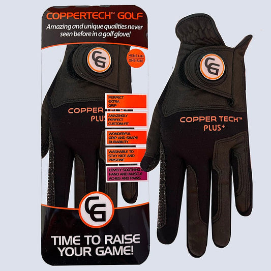 BLACK COPPERTECH PLUS PREMIER GRIP GOLF GLOVE