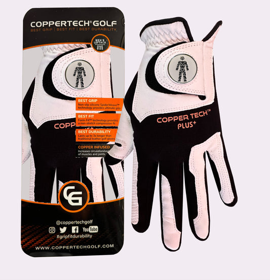 PROSTATE CANCER UK CHARITY WHITE/BLACK COPPERTECH PLUS GLOVE