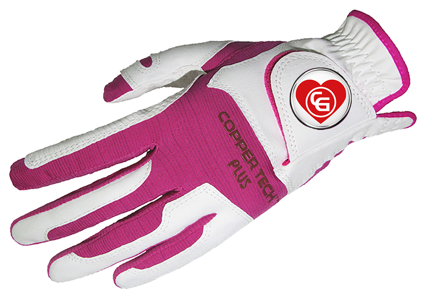 'Love to Glove You' Special White/Fuschia Coppertech Plus Glove