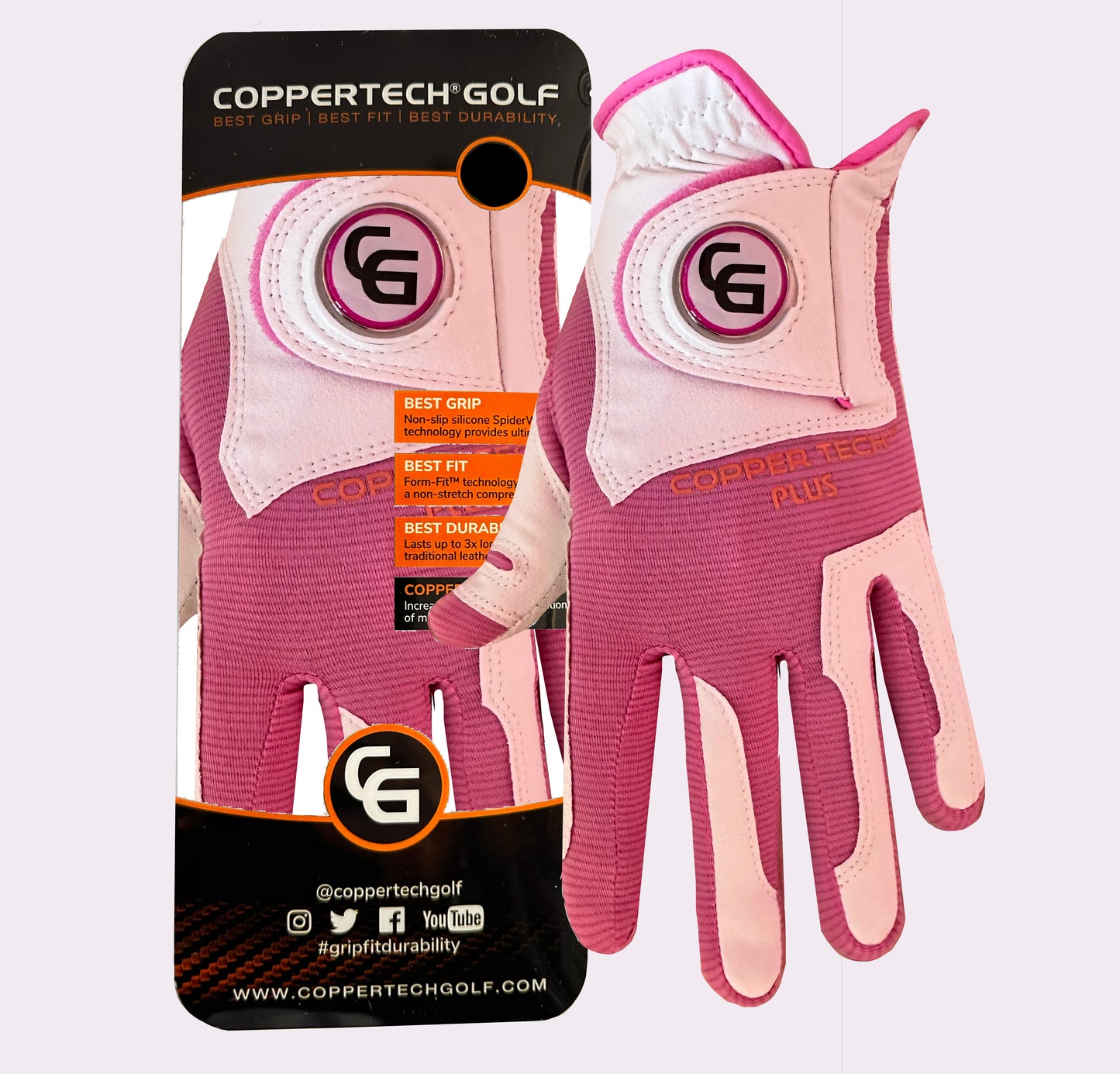 WHITE/PINK COPPERTECH PLUS GLOVE