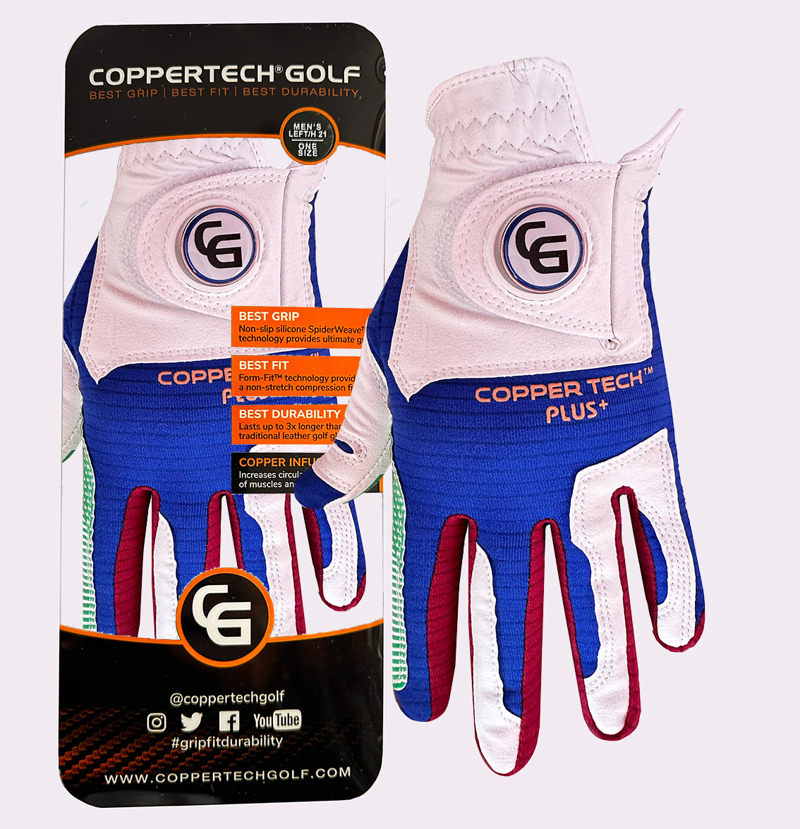 White/Blue/Red/Green Coppertech Plus Glove